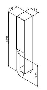 Пенал напольный AM.PM Gem 30 белый для ванной в интернет-магазине сантехники Sanbest