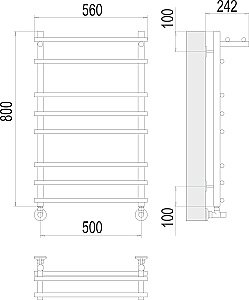 Полотенцесушитель водяной с полочкой Terminus Ватра П8 500х800 купить в интернет-магазине сантехники Sanbest