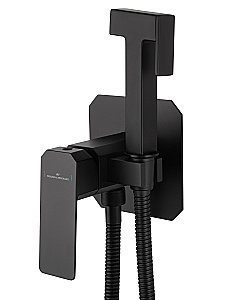 Смеситель с гигиеническим душем встраиваемый WONZON & WOGHAND DIAMOND, Черный матовый (WW-88829011-MB) купить в интернет-магазине сантехники Sanbest