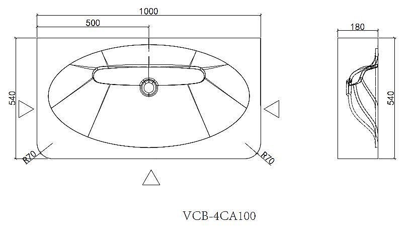 Раковина Vincea Caprise VCB-4CA100MWLG белый матовый/светло-серый матовый купить в интернет-магазине Sanbest