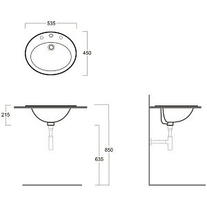 Раковина SIMAS Top e lavabi d'arredo S52 53.5 купить в интернет-магазине Sanbest