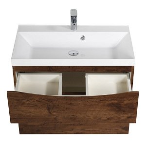 Тумба с раковиной BelBagno MARINO H60-2C-SO-RW-P 80 Rovere Moro для ванной в интернет-магазине Sanbest