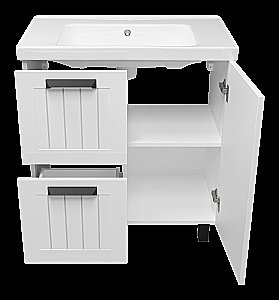 Тумба с раковиной Misty Спарта - 80 П-Спа-06080-01-012Я белая для ванной в интернет-магазине Sanbest