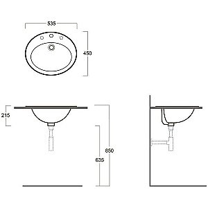 Раковина SIMAS Top e lavabi d'arredo S52 53.5 купить в интернет-магазине Sanbest