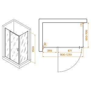 Душевой уголок RGW Passage PA-078 (PA-008 + Z-050-2) 110х70 350807817-11 стекло прозрачное/профиль хром купить в интернет-магазине Sanbest