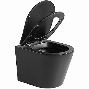 Унитаз Vincea Piatti VT1-11SMB безободковый, с крышкой микролифт, черный матовый купить в интернет-магазине Sanbest