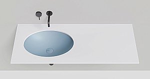 Раковина врезная снизу столешницы Salini MAREA 11 1802211MF 55 из искусственного камня S-Stone, матовая, цвет по RAL полностью купить в интернет-магазине Sanbest