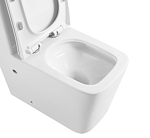 Унитаз моноблок Grossman Classic GR-4486SQ белый, безободковый, с крышкой микролифт, слив торнадо купить в интернет-магазине Sanbest