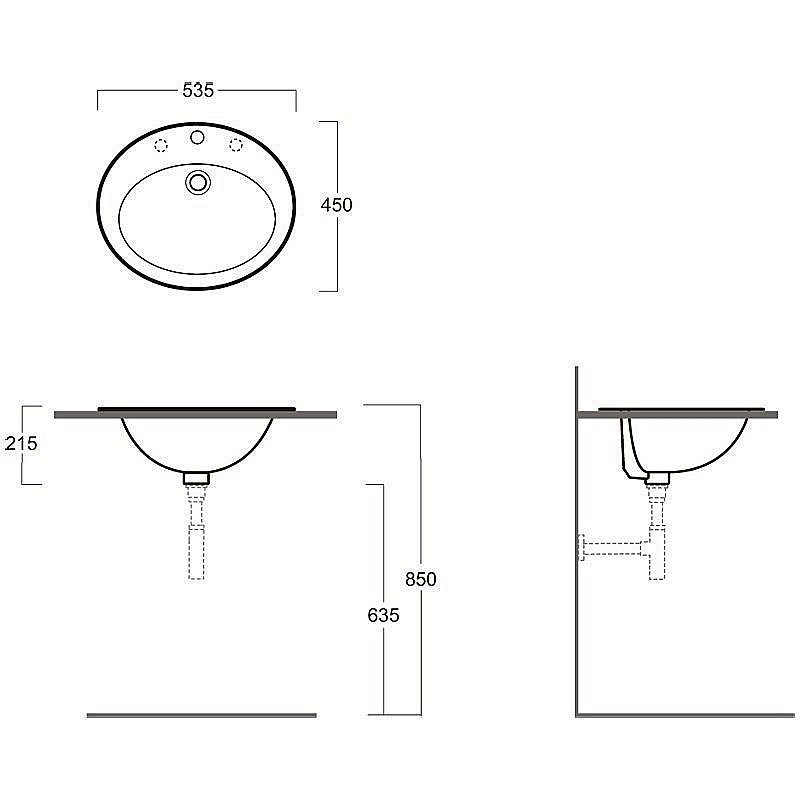 Раковина SIMAS Top e lavabi d'arredo S52 53.5 купить в интернет-магазине Sanbest