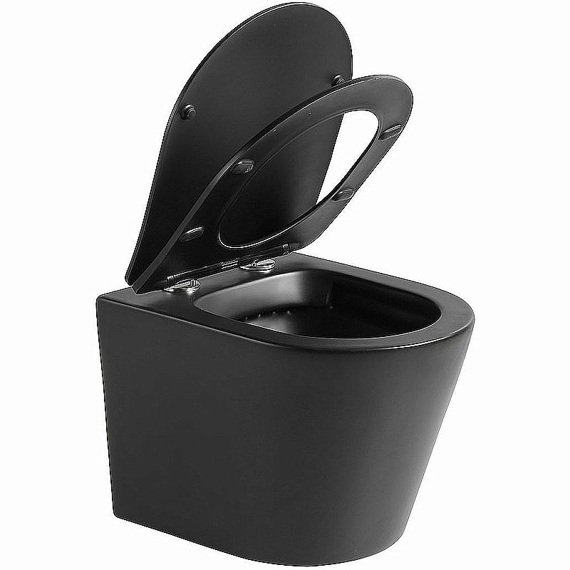 Унитаз Vincea Piatti VT1-11SMB безободковый, с крышкой микролифт, черный матовый купить в интернет-магазине Sanbest