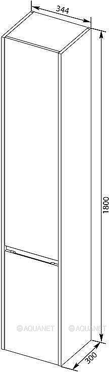 Шкаф-пенал Aquanet Клио 274750 35 белый глянец/Дуб Веллингтон для ванной в интернет-магазине сантехники Sanbest