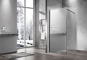 Душевое ограждение Vincea Walk-In VSW-1H100MRB 100 стекло зеркальное/профиль черный купить в интернет-магазине Sanbest