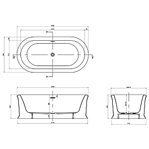 Ванна Azario TOUR 180х90 TOU18090 белая купить в интернет-магазине Sanbest