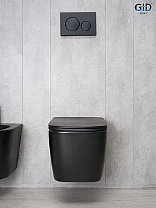 Унитаз подвесной Gid Tr2140Bm черный матовый, безободковый, с крышкой микролифт купить в интернет-магазине Sanbest