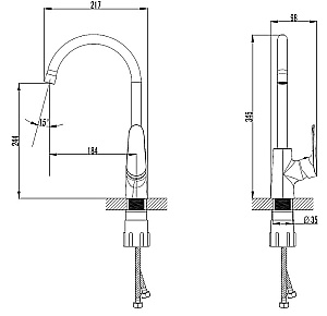 Смеситель для кухни Azario CAMPO AZ-KX568275C хром купить в интернет-магазине сантехники Sanbest