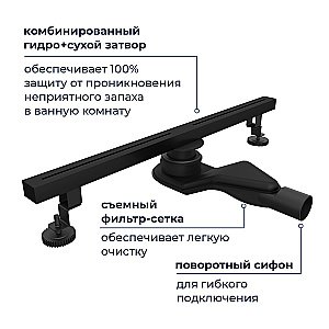 Душевой трап RGW SDR-52B 76215280-04 80 черный купить в интернет-магазине Sanbest