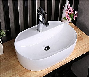 Раковина накладная Ceramalux N 61 D1346 белая купить в интернет-магазине Sanbest