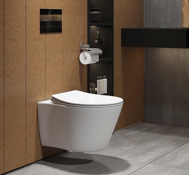 Унитаз подвесной Grossman GR-4459S безободковый, с крышкой микролифт, белый купить в интернет-магазине Sanbest