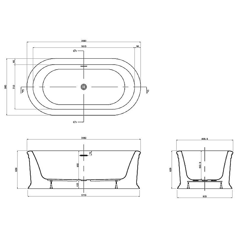 Ванна Azario TOUR 180х90 TOU18090 белая купить в интернет-магазине Sanbest
