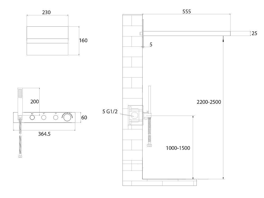 Душевая система Abber Rund AF8752G золото матовое купить в интернет-магазине сантехники Sanbest