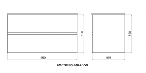 Тумба с раковиной Art&Max TORINO 60 аквамарин для ванной в интернет-магазине Sanbest