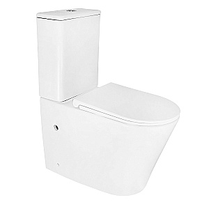 Унитаз напольный Azario Lander AZ-1257A белый, безободковый, с бачком, с крышкой микролифт, слив торнадо купить в интернет-магазине Sanbest