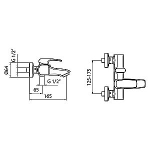 Смеситель для ванны и душа Webert Kimono KI850102015 купить в интернет-магазине сантехники Sanbest