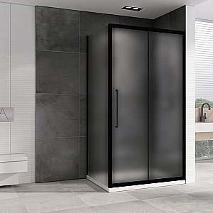 Душевой уголок ABBER Schwarzer Diamant AG30150BMH-S90BM 150х90 стекло матовое/профиль черный купить в интернет-магазине Sanbest