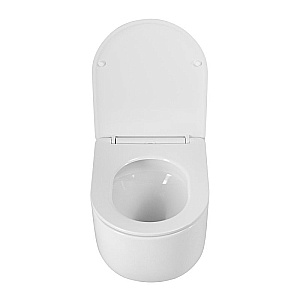 Унитаз подвесной BelBagno Soft-Tor BB084CH-TOR/SC белый, безободковый, с крышкой микролифт, слив-торнадо купить в интернет-магазине Sanbest