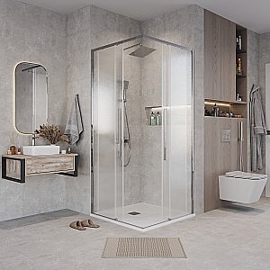 Душевой уголок Grossman Galaxy 300.K33.01.9090.10.02 90x90 стекло шиншилла/профиль хром купить в интернет-магазине Sanbest