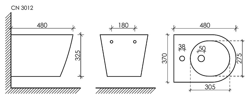 Биде подвесное Ceramica Nova FORMA CN3012 купить в интернет-магазине Sanbest