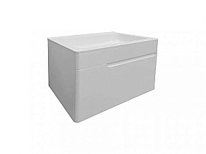 Тумба с раковиной Эстет Kare Luxe 70 подвесная 1 ящик/любой цвет тумбы и раковины под заказ для ванной в интернет-магазине Sanbest