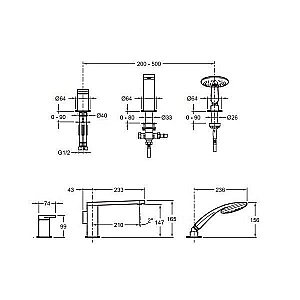 Смеситель для ванны Jacob Delafon COMPOSED E73078-CP купить в интернет-магазине сантехники Sanbest