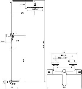 Душевая система с термостатом Ravak TERMO X070163 хром купить в интернет-магазине сантехники Sanbest