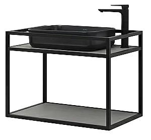 Консоль с раковиной Allen Brau Liberty 75 1.33001.BB черная для ванной в интернет-магазине сантехники Sanbest