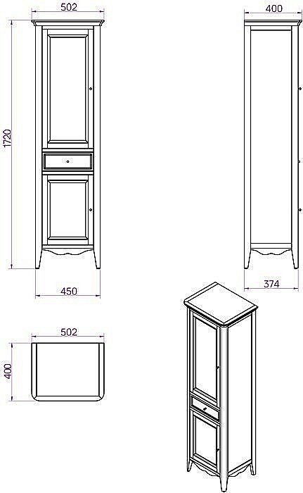 Колонка Tiffany World Veronica NUOVO VER3050 для ванной в интернет-магазине сантехники Sanbest
