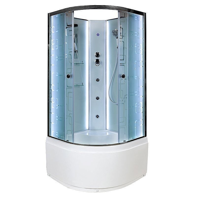 Душевая кабина DTO ЕМ4510 N LED с гидромассажем 100х100 купить в интернет-магазине Sanbest