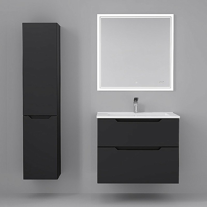 Тумба с раковиной Jorno Slide 75 антрацит для ванной в интернет-магазине Sanbest