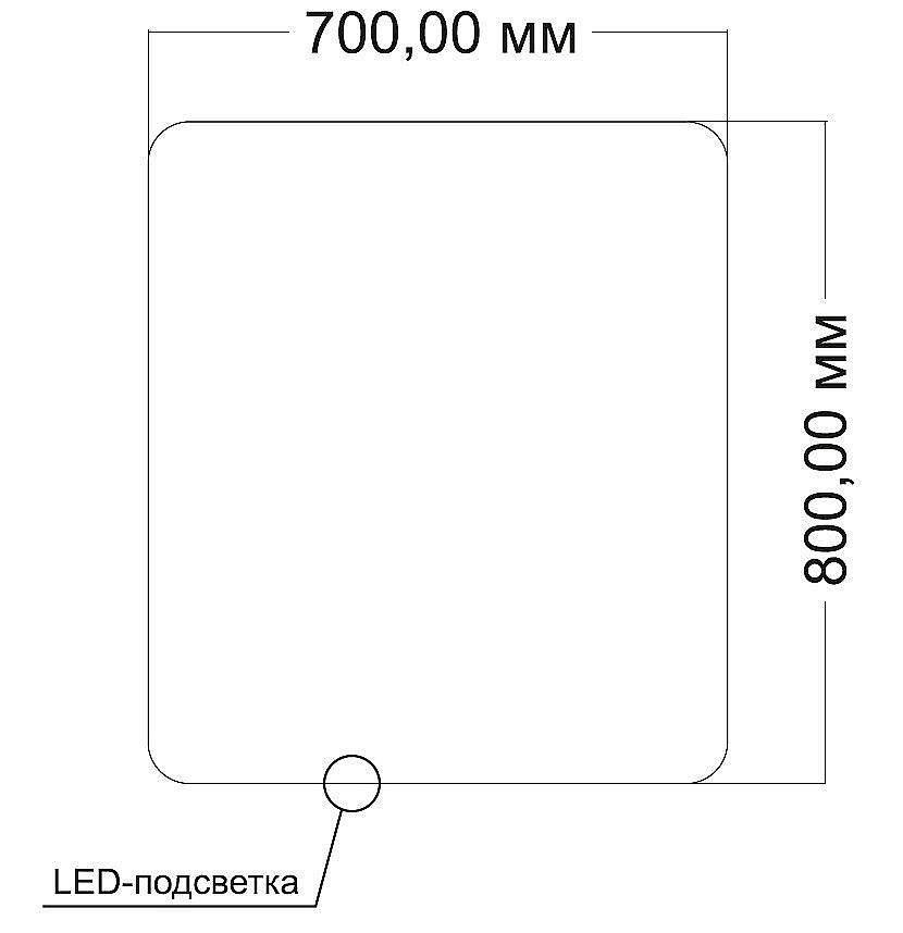 Зеркало LED Vincea VLM-3BE700 70х80 в ванную от интернет-магазине сантехники Sanbest