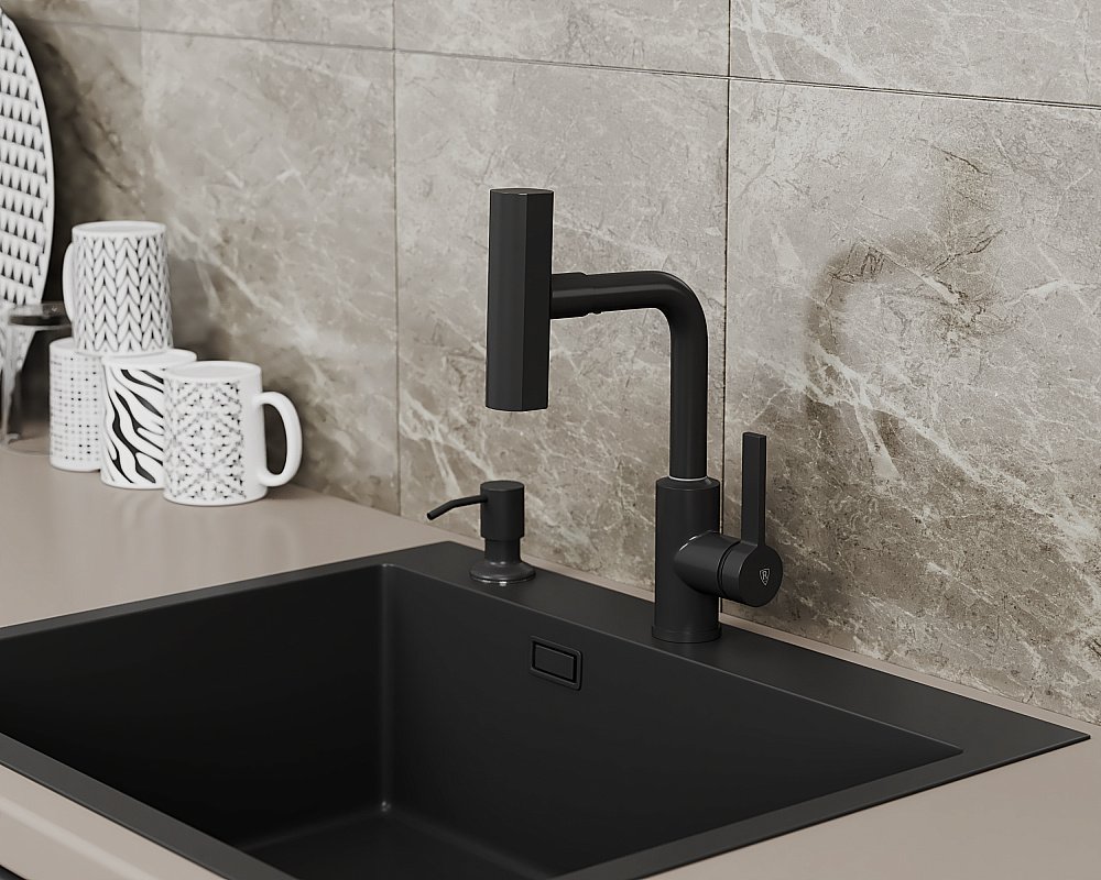 Смеситель для кухни Rush Tinos TI3732-17Black черный матовый купить в интернет-магазине сантехники Sanbest