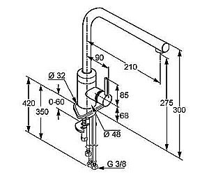 Смеситель для кухни Kludi L-ine 428170577 купить в интернет-магазине сантехники Sanbest