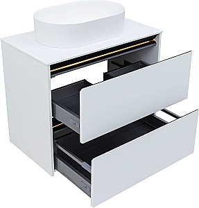 Тумба с раковиной Allen Brau Activity 80 1.34004.WM белая матовая/черный брашированный для ванной в интернет-магазине Sanbest