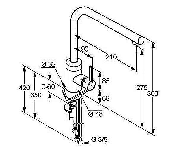 Смеситель для кухни Kludi L-ine 428170577 купить в интернет-магазине сантехники Sanbest