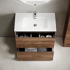 Тумба с раковиной Sancos Libra 100 LB100FECH дуб чарльстон для ванной в интернет-магазине Sanbest