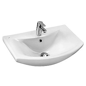 Тумба с раковиной Акватон Бекка 60 белая/дуб сомерсет для ванной в интернет-магазине Sanbest