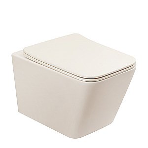 Унитаз подвесной Abber Rechteck AC1201MBE светло-бежевый матовый, безободковый, с крышкой микролифт купить в интернет-магазине Sanbest