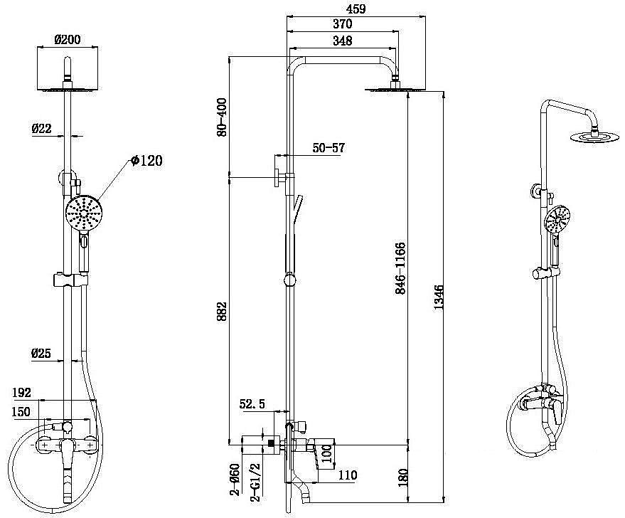 Душевая система Allen Brau Eclipse 5.E1007-00 хром купить в интернет-магазине сантехники Sanbest