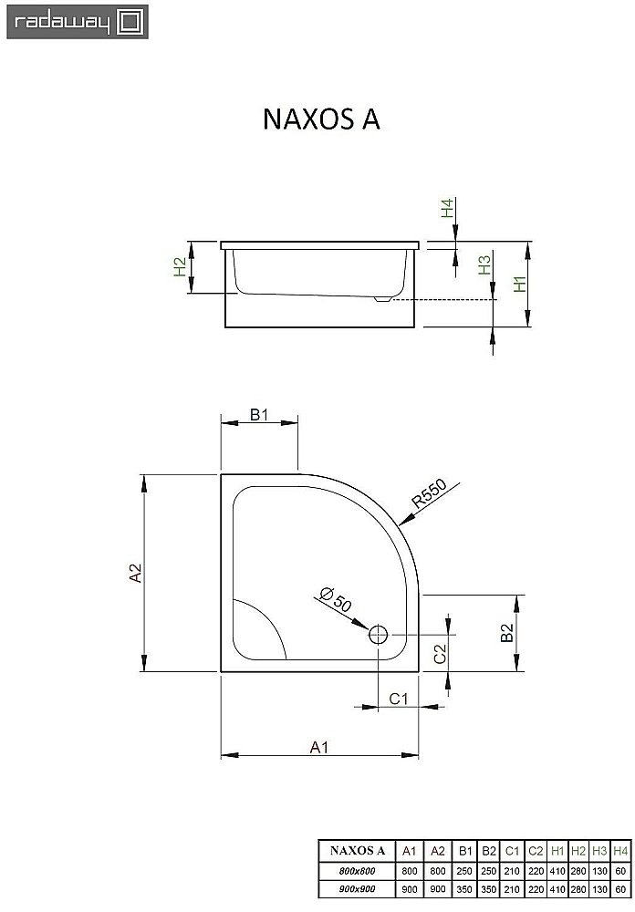 Душевой поддон Radaway Naxos A SBA8841-1 80x80 белый купить в интернет-магазине Sanbest