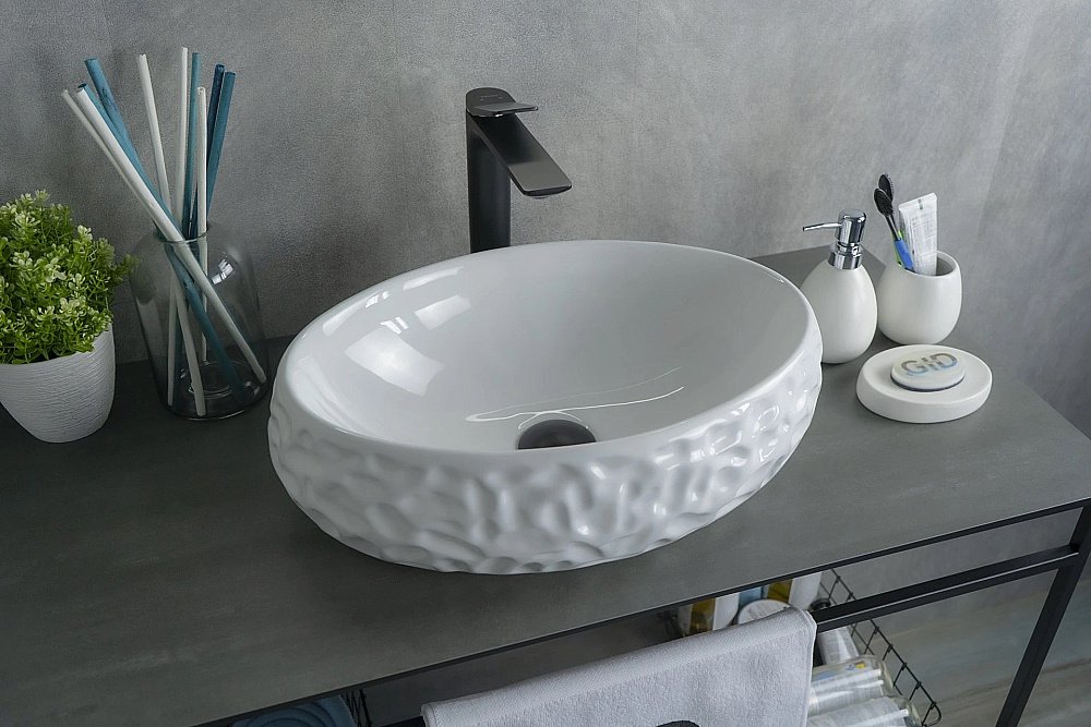 Раковина накладная Gid Lago 48 9030wf 51187 белая купить в интернет-магазине Sanbest