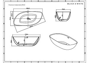 Ванна акриловая Black&White SWAN SB222 180x90 белая купить в интернет-магазине Sanbest